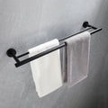 5 Piece Bathroom Towel Rack Set Wall Mount Matte Black Stainless Steel