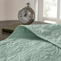 Reversible Bedspread Set Seafoam Queen Seafoam Cotton