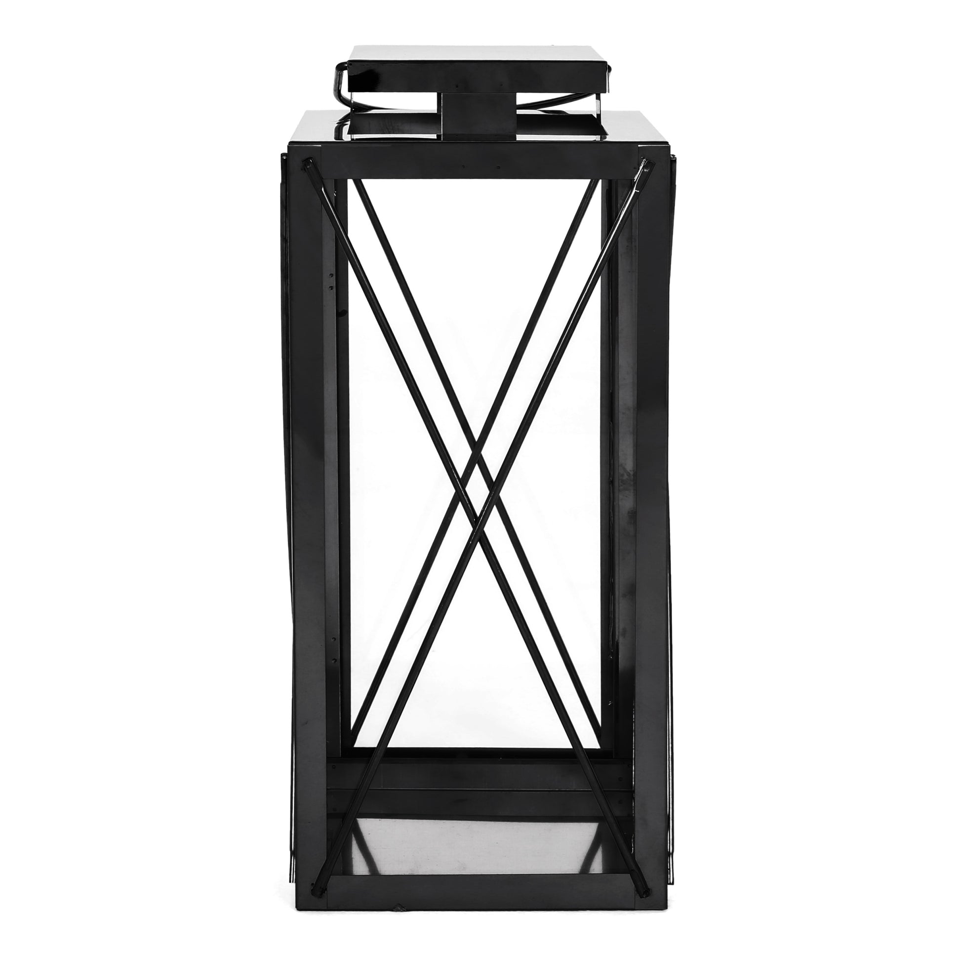 Deborah 14"H Stainless Steel Lantern Black Stainless Steel