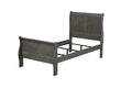 Dark Grey Twin Bed Box Spring Required Twin Dark Grey Wood Gray Casual Sleigh Wood