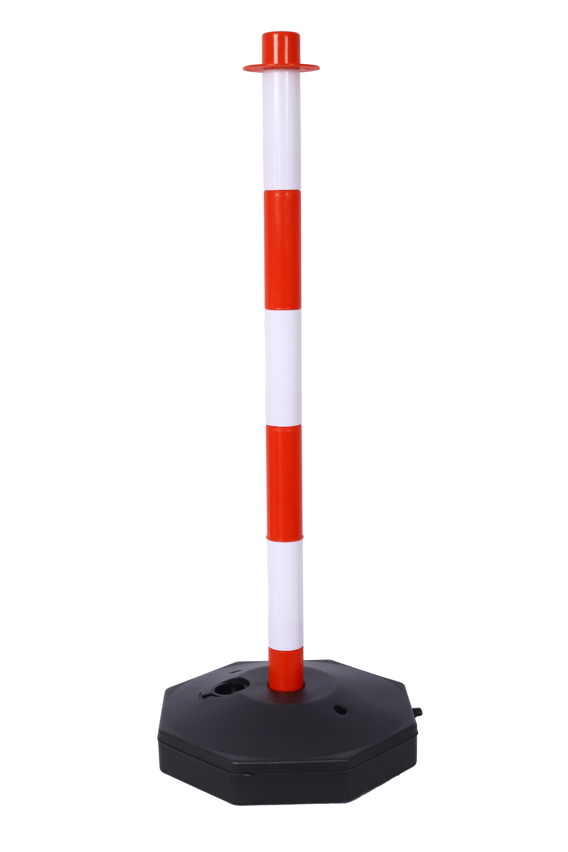 6 Pack Traffic Delineator Post Cones With Fillable Base, Adjustable Plastic Safety Barrier With 5Ft Plastic Chain, Outdoor And Indoor Crowd Control Stanchion For Traffic Control And Warning W R White Red Plastic