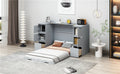 Twin Size Murphy Bed With Drawers, Cabinets And Usb Ports,Gray Twin Gray Mdf Lvl