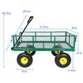 Wagon Cart Garden Cart Trucks Make It Easier To Transport Firewood Maximum Static Load Is 880 Lbs. Green Garden & Outdoor Metal