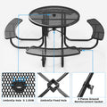 Round Outdoor Steel Picnic Table 46