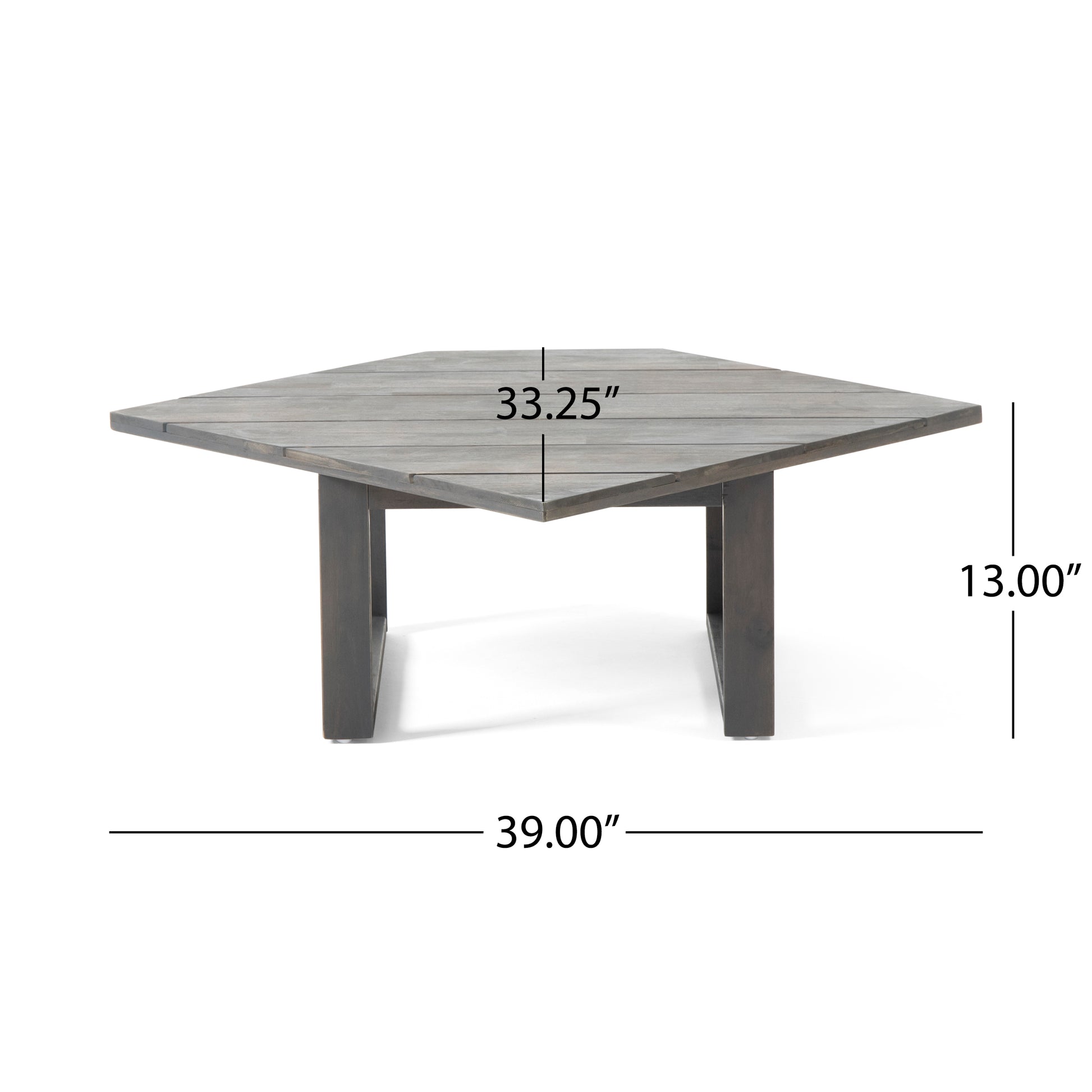 Mirabelle Corner Chair Table, Grey Gray Acacia Wood