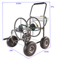 Garden Hose Reel Cart 4 Wheels Portable Garden Hose Reel Cart With Storage Basket Rust Resistant Heavy Duty Water Hose Holder Green Dark Green Abs Rubber Steel Q235