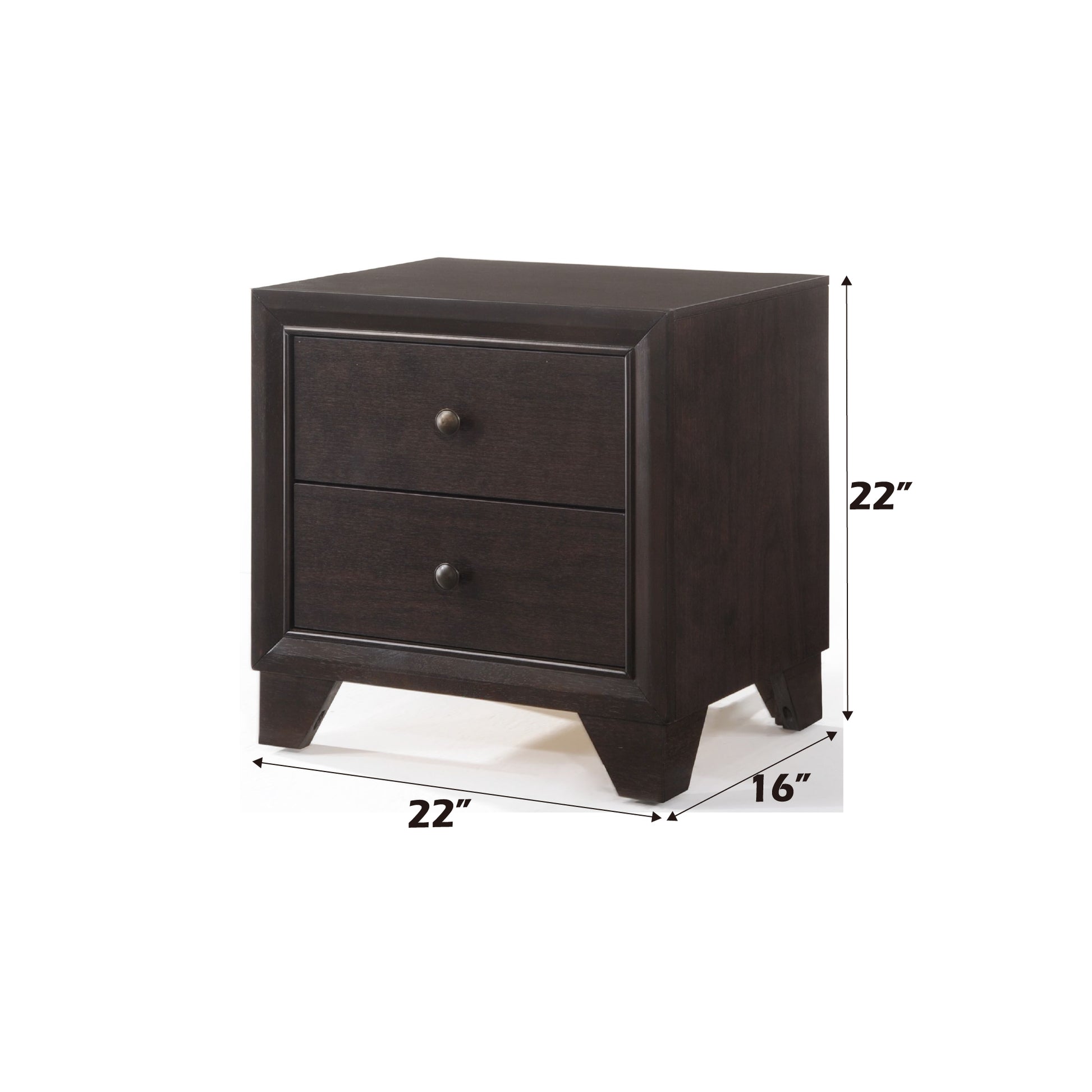 Madison Espresso Finish Nightstand Espresso Synthetic Wood