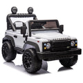 Licensed Land Rover Defender Volta 5008 24V Kids Ride On Car W Parents Control,2Wd,Four Wheel Suspension,Bluetooth,Mp3,Music,Adjustable Volume,Power Display,Led Lights,Speeds 1.86 3.11Mph For Kids 3 7 White Polypropylene