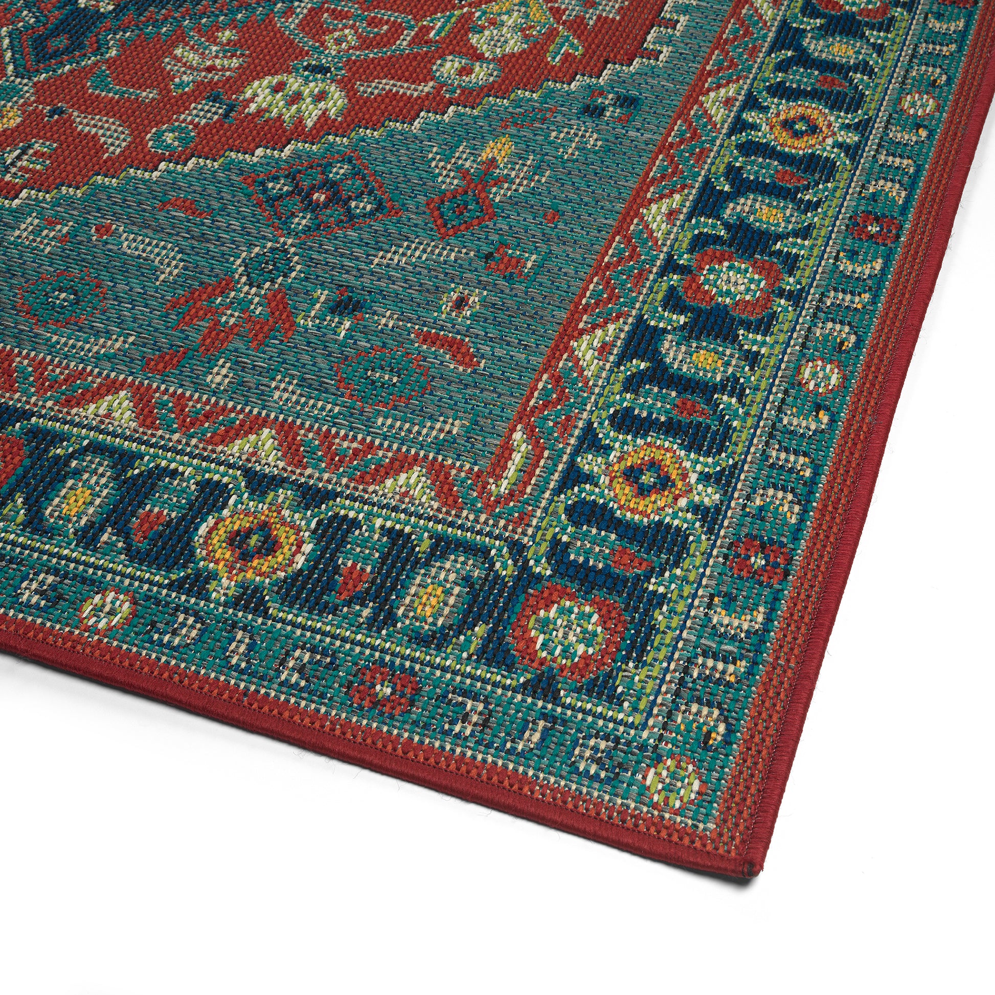 Traditional, Transitional, Oriental, Medallion, Border, Cut Pile 1'9" X 3' Rectangle Throw Rug Red Polypropylene