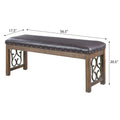 Black And Weathered Cherry Bench With Trim Black Brown Bedroom Farmhouse,Modern Rubberwood Foam Faux Leather