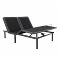 Queen Size Flex Head Quick Assembly Adjustable Bed Frame With Voice Activated Controls Black Metal Metal