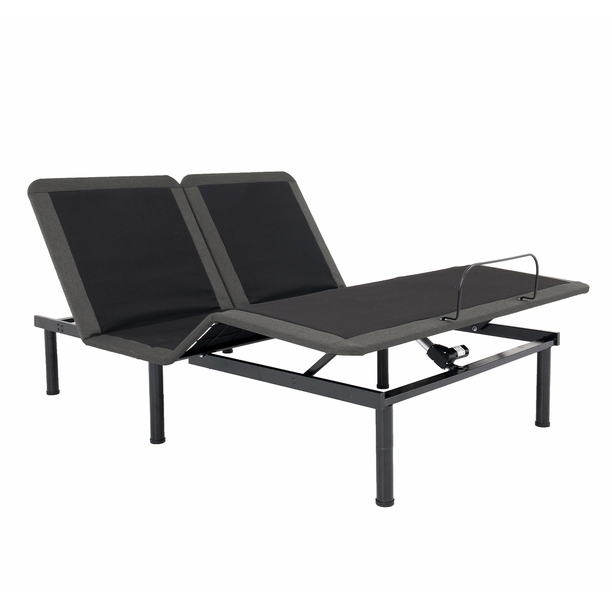 Queen Size Flex Head Quick Assembly Adjustable Bed Frame With Voice Activated Controls Black Metal Metal