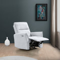 Asheville Grey Suede Recliner Chair Light Gray Suede Cushion Back Push Button Suede