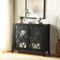 Black Console Table With Shelf Inside - Black