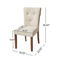 Dining Chairs Set Of 2, Upholstered Kitchen & Dining Room Chairs Cream Cream Set Of 2 Rubber Wood