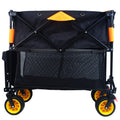 Big Large Capacity Folding Cart Extra Long Extender Wagon Cart Folding Wagon Garden Shopping Beach Cart Black Orange Black Garden & Outdoor Iron,Oxford Fabric