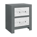 Rush Grey Nightstand Grey Solid Wood Mdf