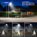 Solar Street Lights Outdoor,800Pcs Super Bright Led Beads Commercial Parking Lot Light, Dusk To Dawn Solar Security Flood Lights Motion Sensor Solar Led Lamp For Basketball Court, Road, Playground Black Blue Modern,Sporty,Vintage Metal