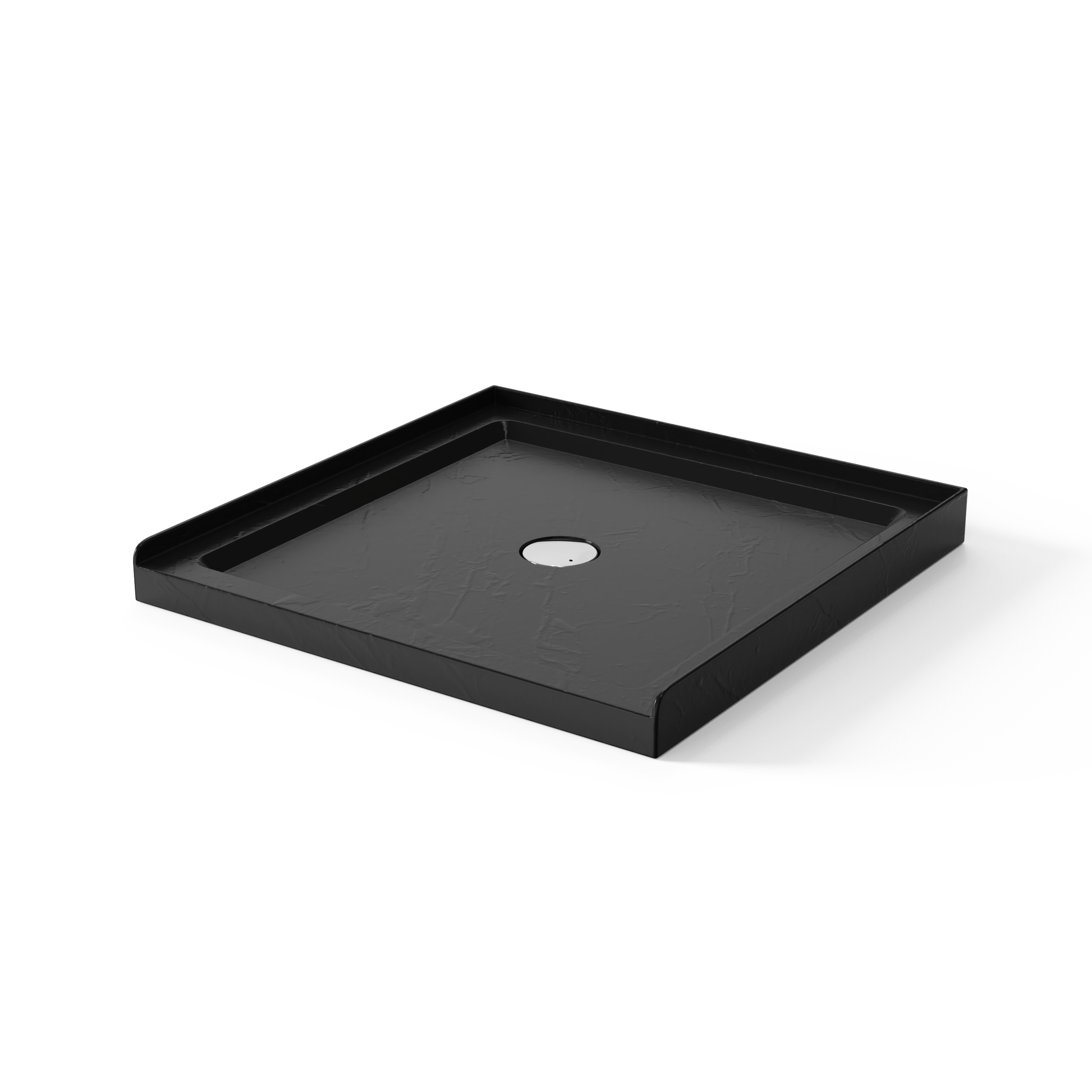 Goodyo 36"X36" Shower Base 3.5" Height Anti Slip Acrylic Center Drain Single Threshold Shower Base In Slate Black Black Abs