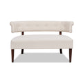 Jared Roll Arm Tufted Bench Settee, Sky Neutral Beige Polyester Beige Foam Polyester