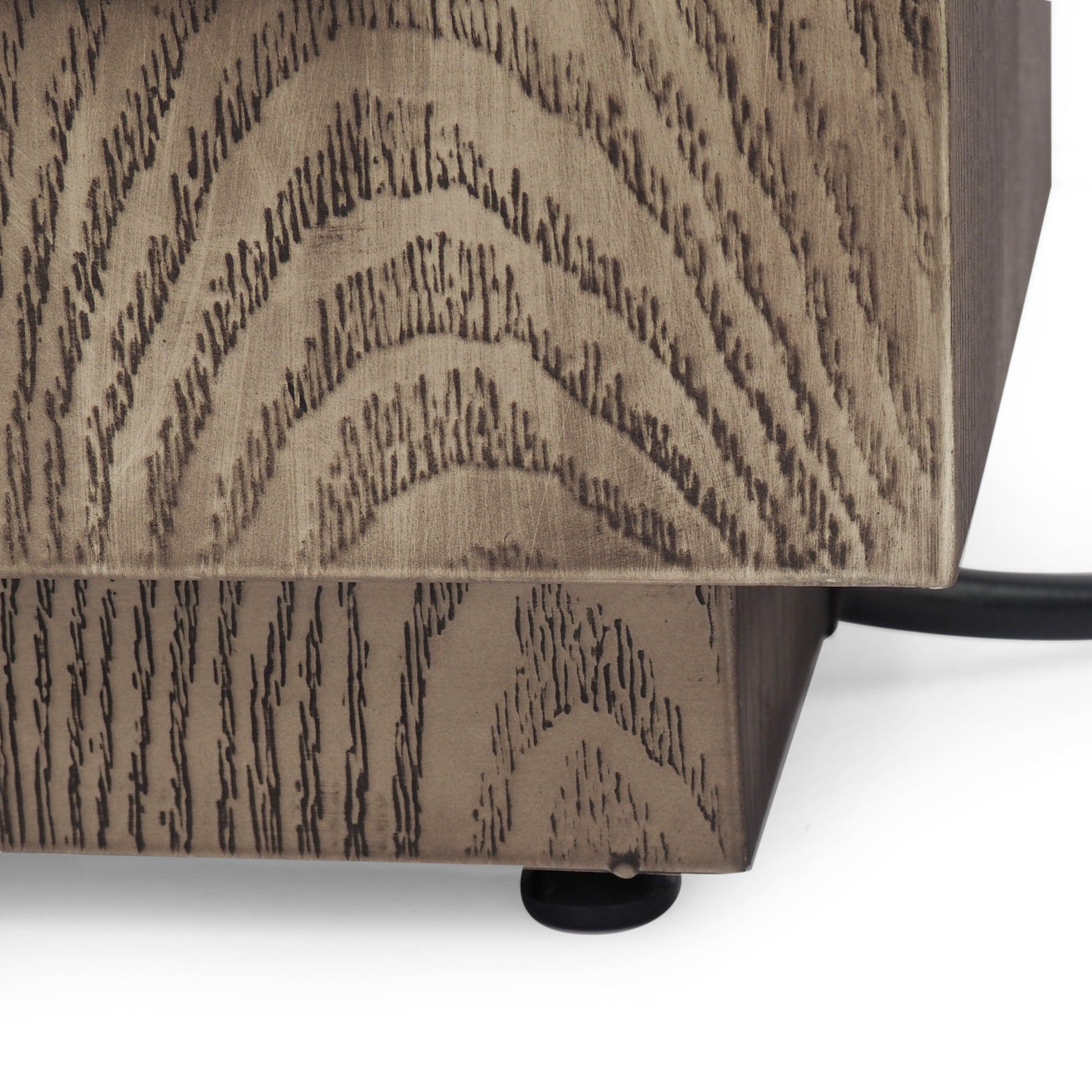 48" Outdoor 50,000 Btu Rectangular Iron Propane Fire Pit, Brown Wood Pattern Tank Cover Not Included Wood Iron