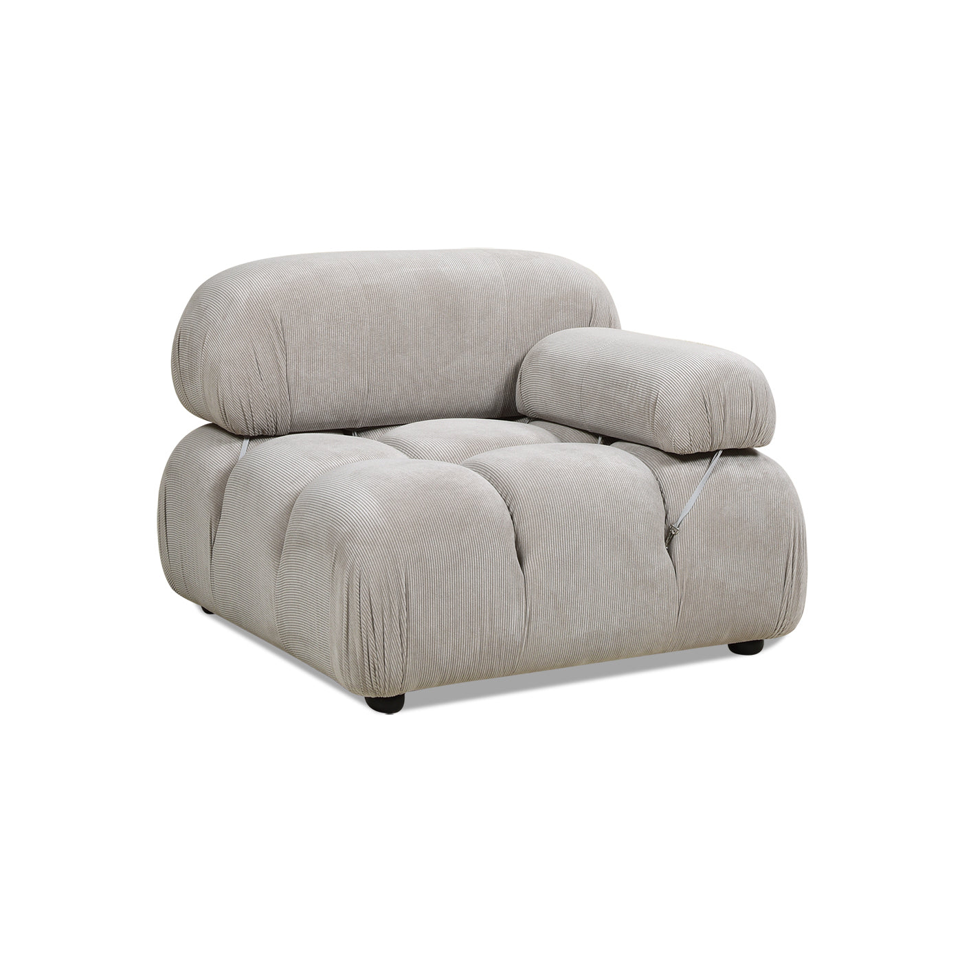 Marcel 36" Bubble Modular Modern Lounge Arm Chair, Pebble Gray Corduroy Gray Foam Corduroy