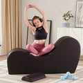 Yoga Chaise Lounge Chair For Stretching Relaxation Exercise, Ergonomic S Curved Chaise Lounge, Full High Density Foam Filled Yoga Chair For Indoor Living Room Bedroom Lounge, Black Easy Clean Full
