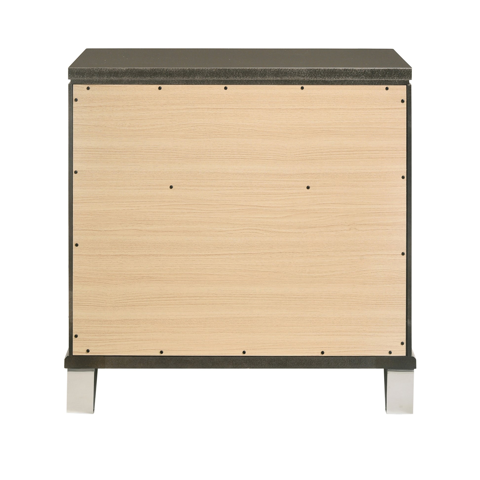 Dark Champagne 2 Drawer Nightstand Champagne 2 Drawers Bedroom Rectangle Glam,Modern Rubberwood Drawers Wood Plastic