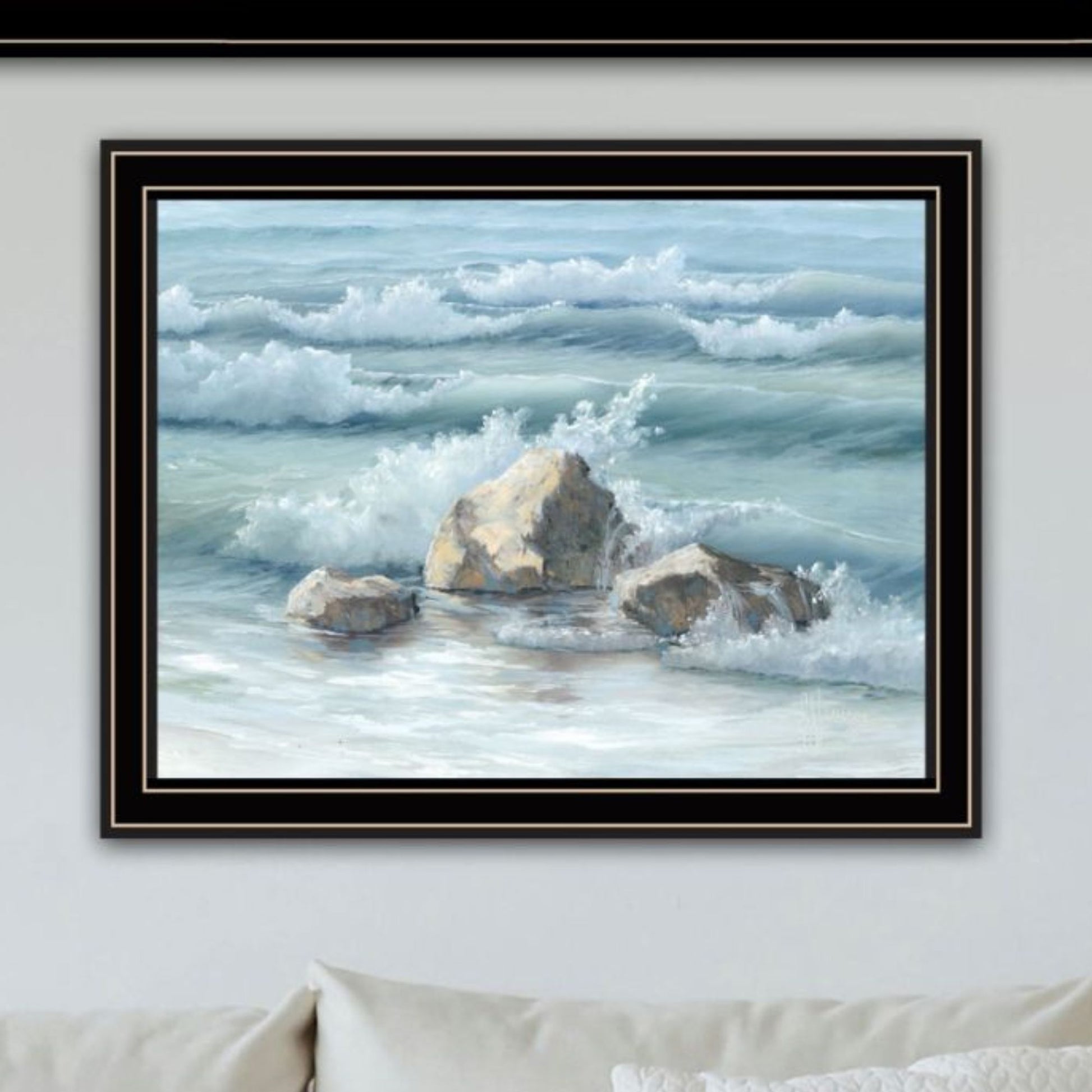 "Steadfast In The Waves" Framed Wall Art For Living Room, Wall Art Print For Home Decor, Bedroom Wall Art By Georgia Janisse Multicolor Wood Paper