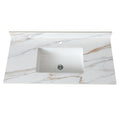 43 Inch Marble Vanity Top, Bathroom Vanity Top With Undermount Rectangular Middle Sink And 4