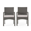 Cordoba Kd Pe Wicker Dining Chair Grey Pe Rattan Iron Waterproof Fabric