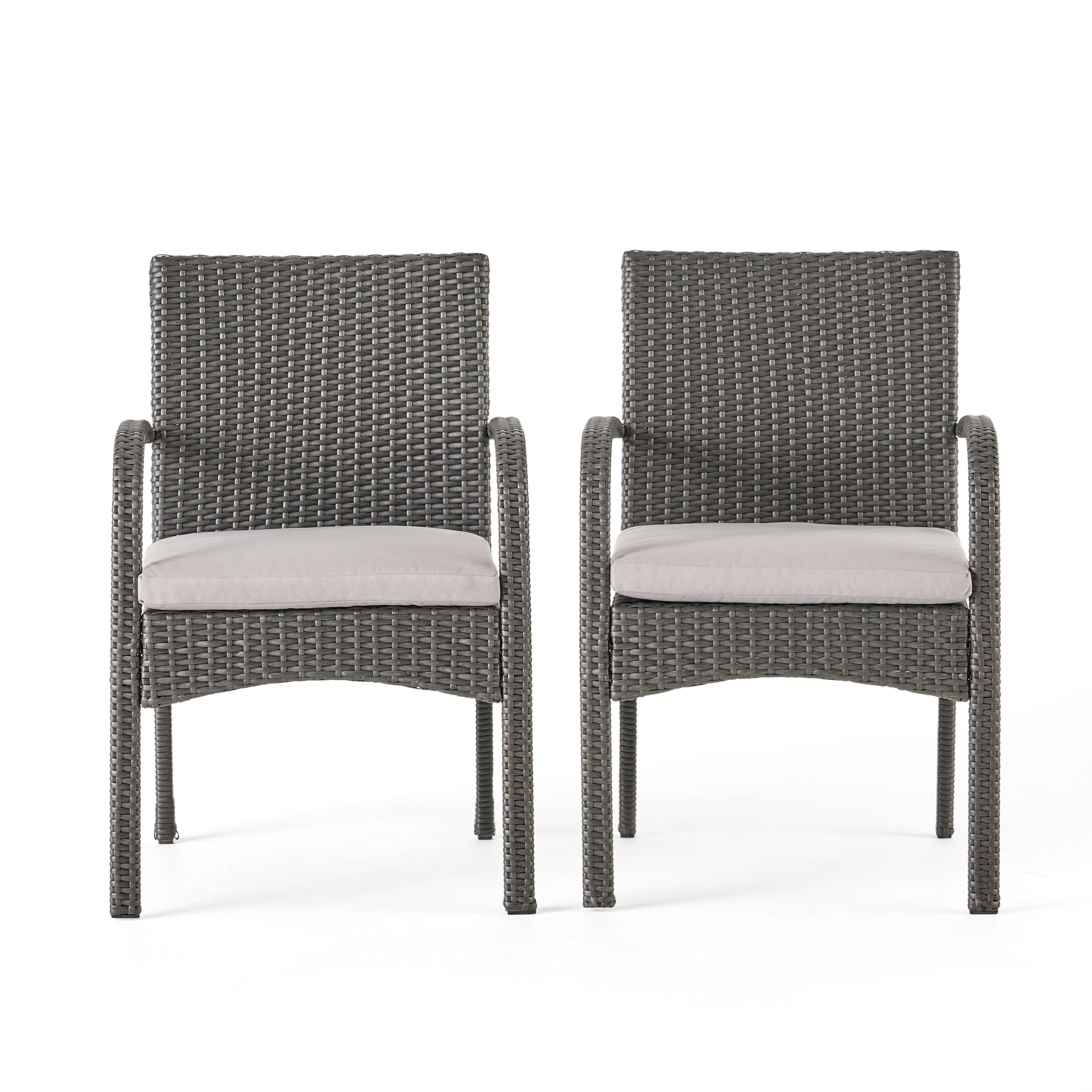Cordoba Kd Pe Wicker Dining Chair Grey Pe Rattan Iron Waterproof Fabric