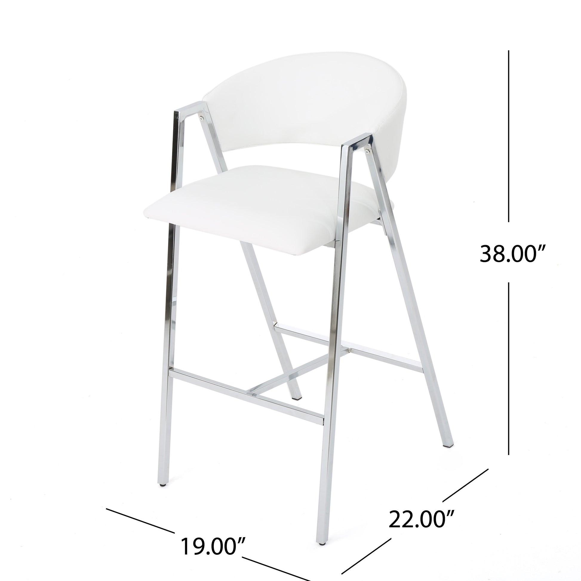 Modern Bar Stools Mp2 Set Of 2 Ivory Pu