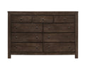 Verna Brown 9 Drawer Dresser Brown Engineered Wood