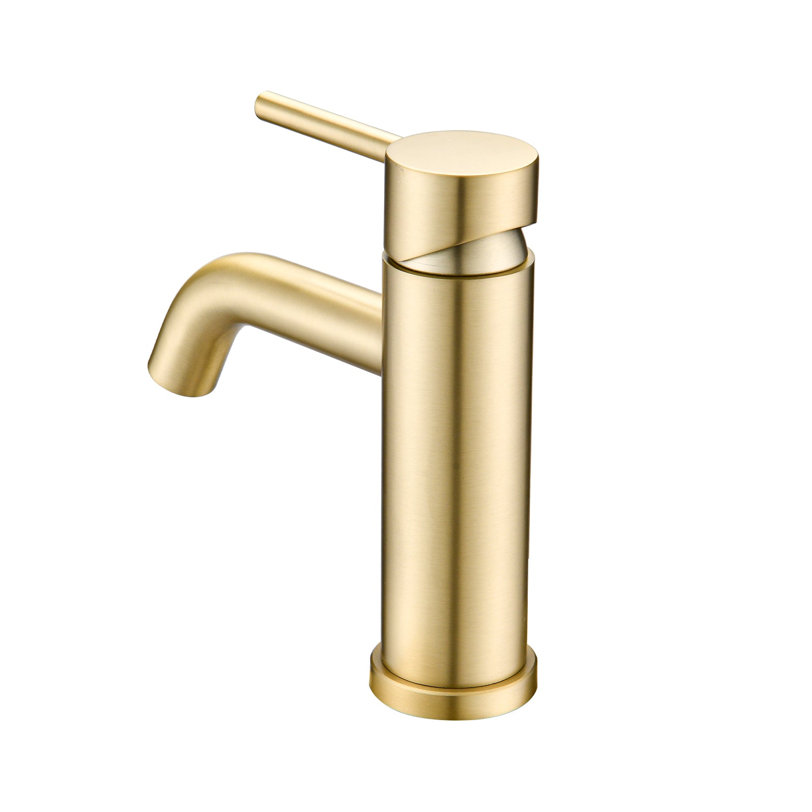 Bathroom Faucet Single Hole Modern Bathroom Sink Faucet Vanity Bathroom Faucet One Brushed Gold Deck Mounted Cartridge Valve Single Hole Faucets Bathroom Modern 1 Hole Faucets Stainless Steel