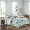 7 Piece Cotton Sateen Comforter Set Aqua Queen Queen Aqua Cotton