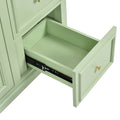 30 Inch Bathroom Vanity Cabinet With Ceramic Basin, 3 Drawers And Adjustable Shelves Green Bathroom Solid Wood Mdf