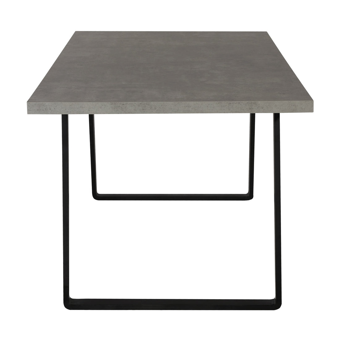 Rectangular Top Dining Table With Metal Angled Sled Base, Gray Gray Metal