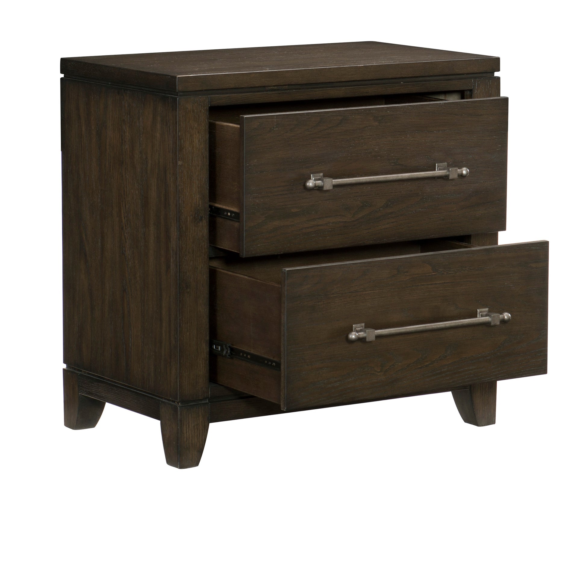 Contemporary Style Bedroom 1Pc Nightstand Of 2 Drawers Dark Brown Finish Wooden Furniture Modern Look Dark Brown 2 Drawers Bedside Cabinet Bedroom Contemporary,Modern Wood