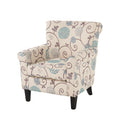 Jasmine Club Chair White Blue Fabric