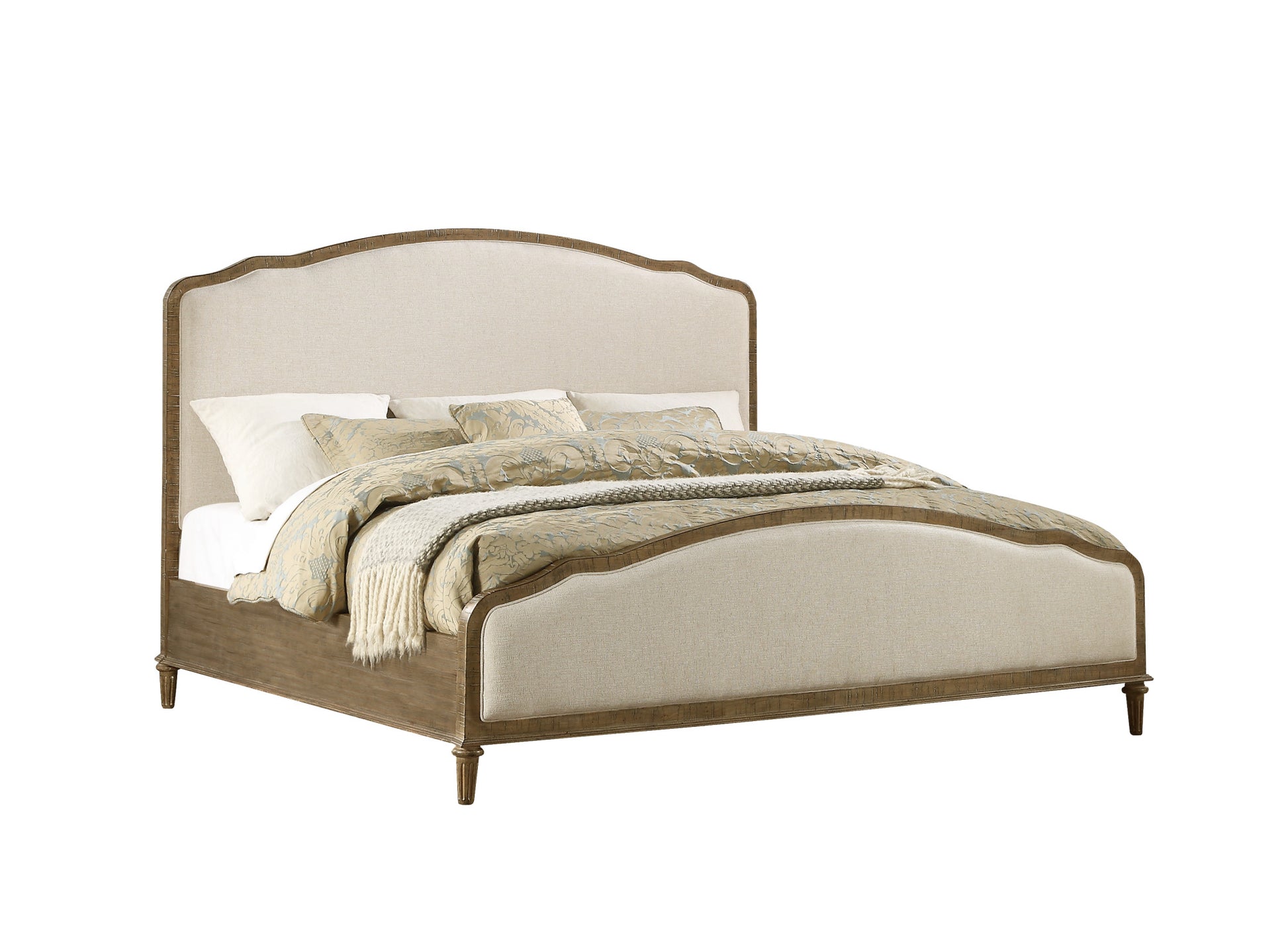Ludin Brown King Upholstered Bed King Brown Foam Solid Wood
