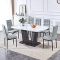 Modern Dining Table Set For 6, 7 Piece Dining Set, 63