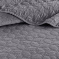 3 Piece Velvet Quilt Set Grey King Cal King King Grey Cotton