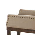 Beige And Salvage Brown Arm Chair With Trim Solid Beige Brown Dining Room Arm Chair Wing Back 1 Wood Fabric