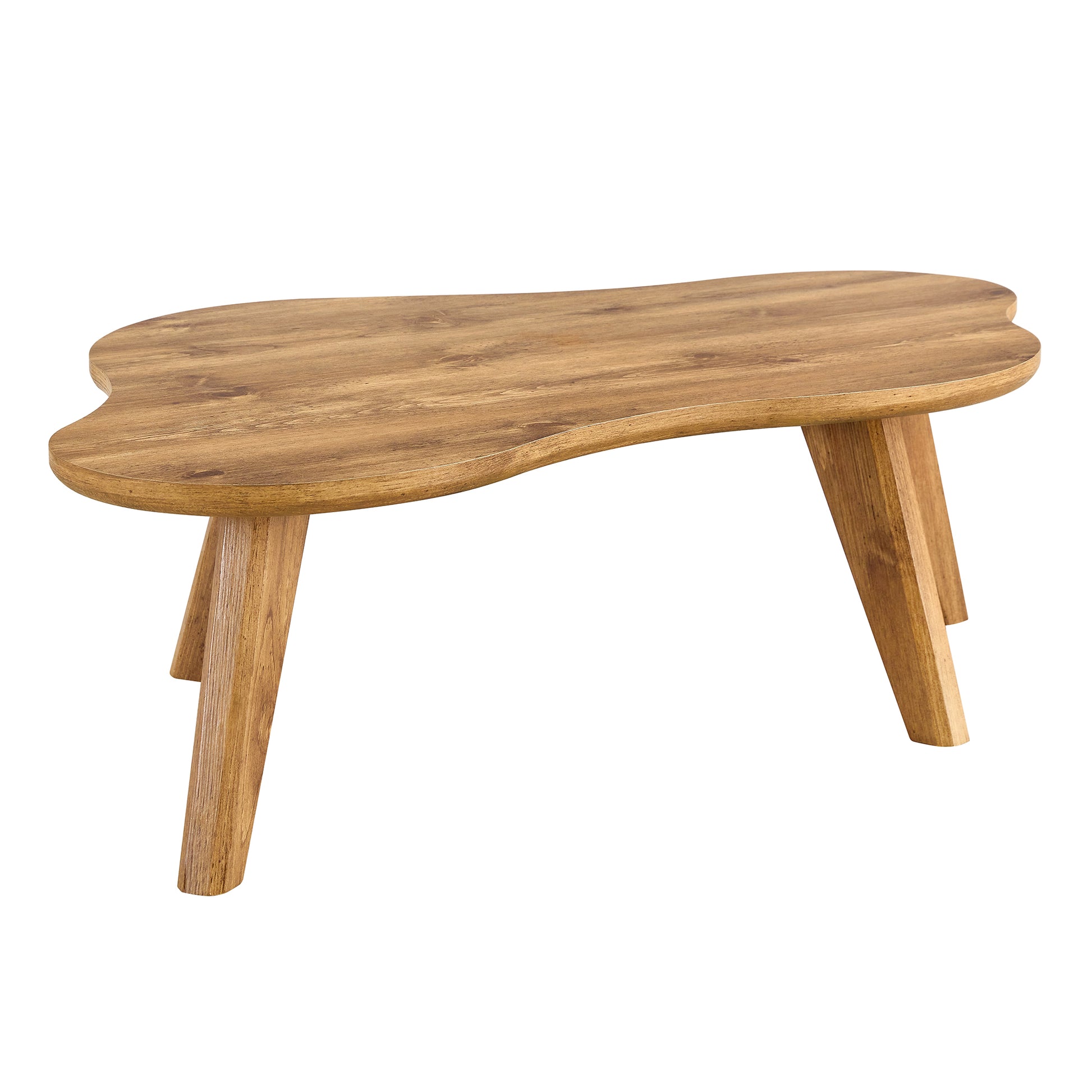 Modern Minimalist Wood Color Table Top. Solid Wood Legs, Cloud Shape To Give You A Experience, Computer Desk. The Game Table. Suitable For Dining And Living Rooms. Wood Mdf