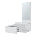 Elgin Floating Vanity With Included Mirror, White White Bedroom Ultra Modern Particle Board Melamine