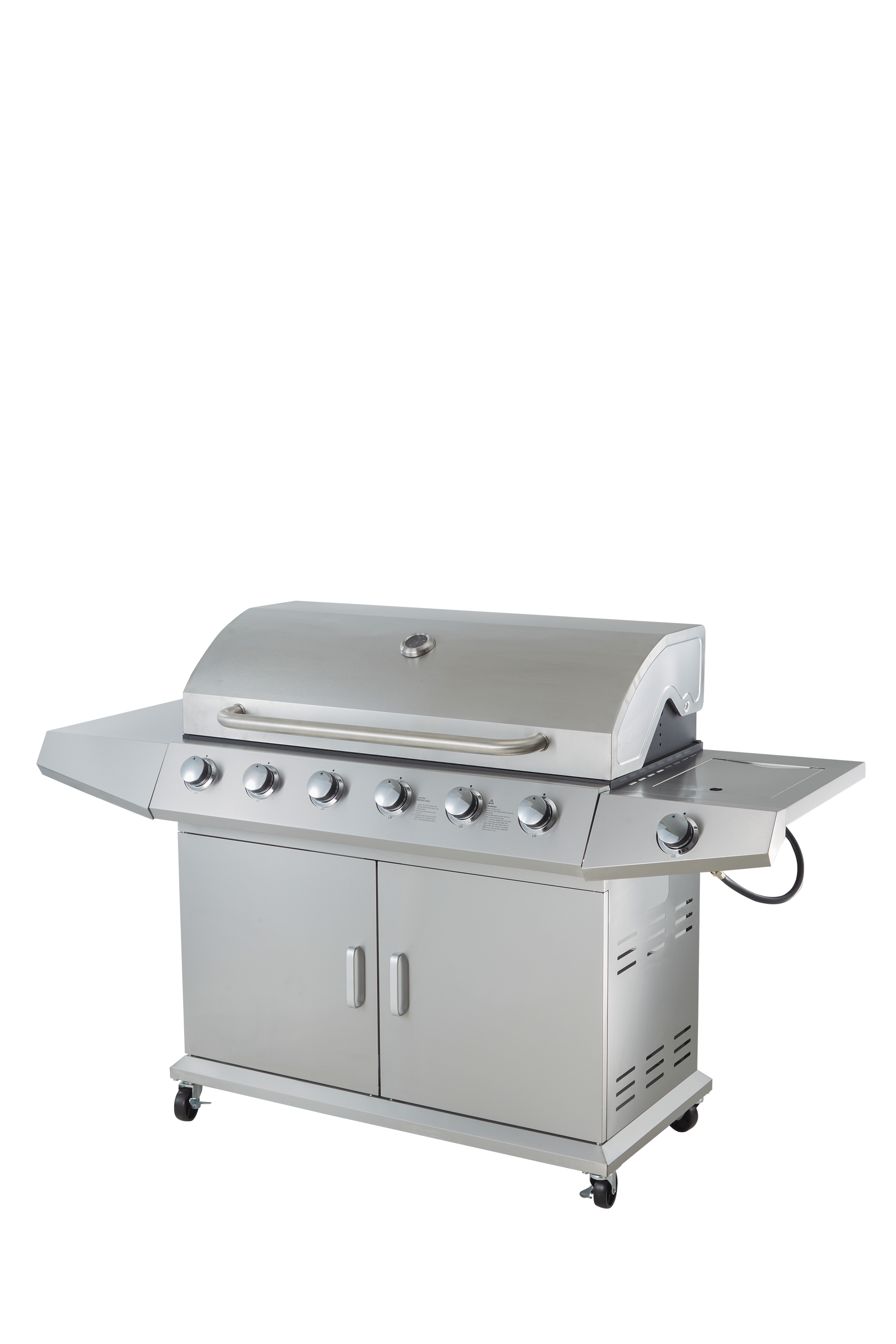 Propane Grill 6 Burner Barbecue Grill Stainless Steel Gas Grill Silver Garden & Outdoor Stainless Steel