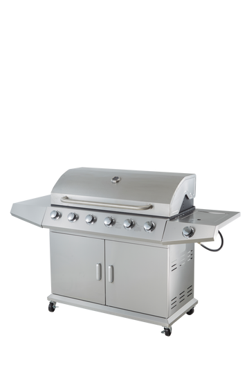 Propane Grill 6 Burner Barbecue Grill Stainless Steel Gas Grill Silver Garden & Outdoor Stainless Steel