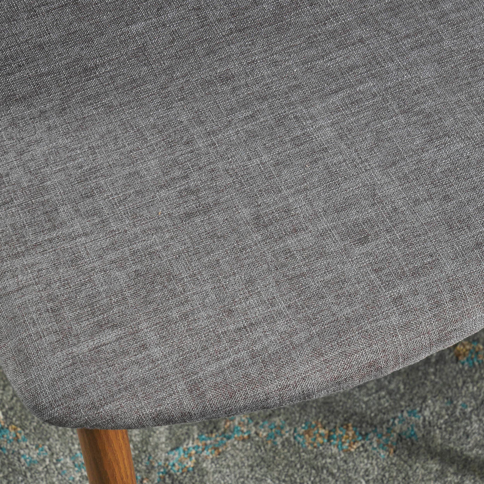 Mid Century Dining Chair Fabric Upholstered Chair Set Of 2 , Grey Light Grey Fabric