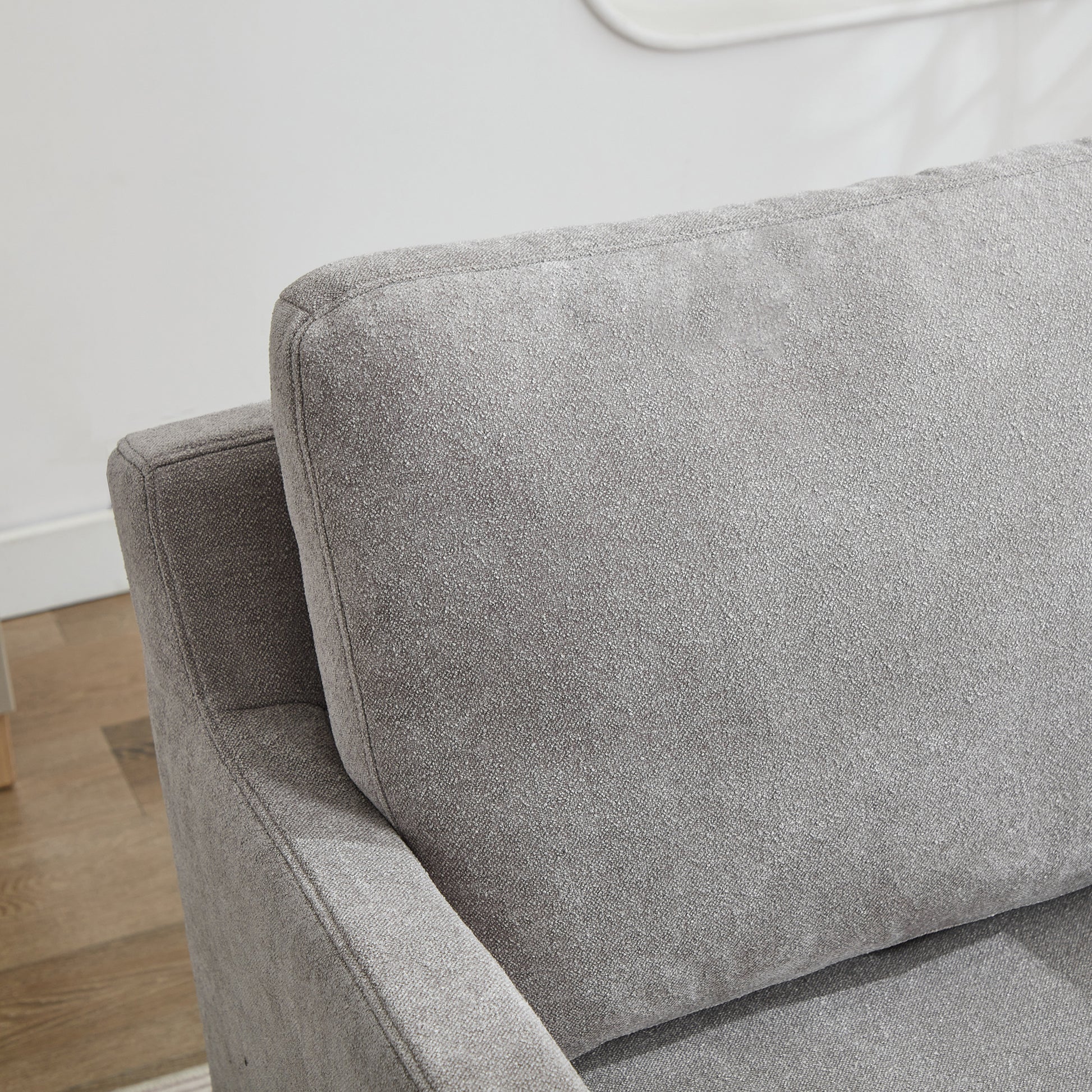 29.92'' Swivel Accent Chair, Upholstered Skirted Swivel Chair With Removable Back Cushion, 360 Degree Comfy Armchair For Living Room, Nursery, Lounge,Office,Gray Chenille Gray Chenille